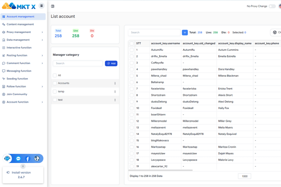 This is the UI/UX of MKT X